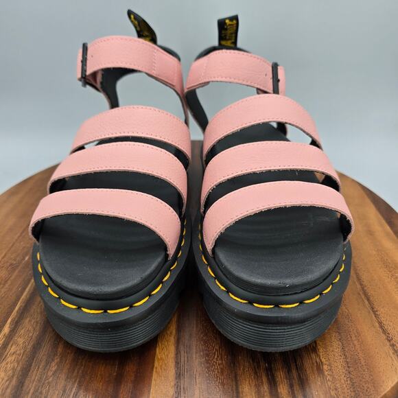 Dr Martens Blaire Sandals Women's 10 Pink Leather Ankle Strap Platform Comfort - Picture 2 of 7